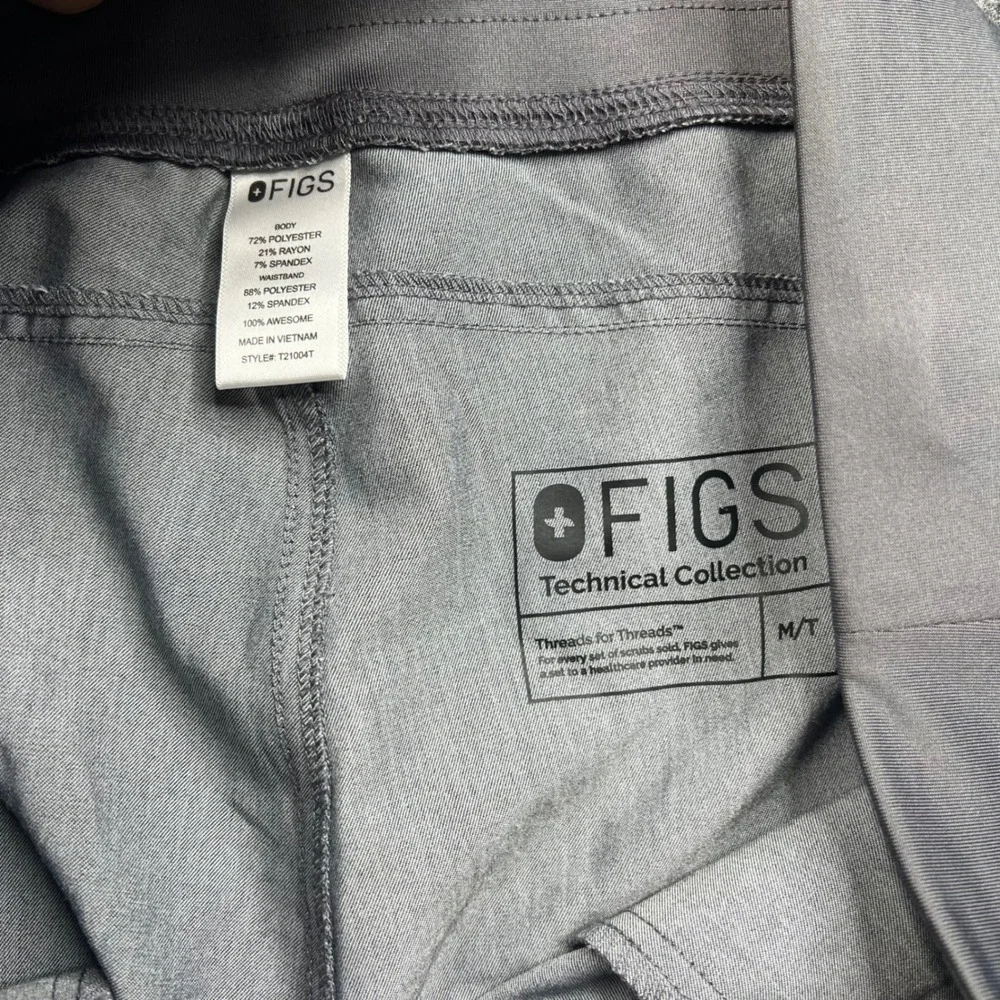 FIGS Scrub Pants Mens Medium Tall Gray Pockets Drawstring T21004T